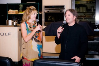  Emcees Tara Hitchcock (TV 3), Mark Tarbell (last year's winning chef)